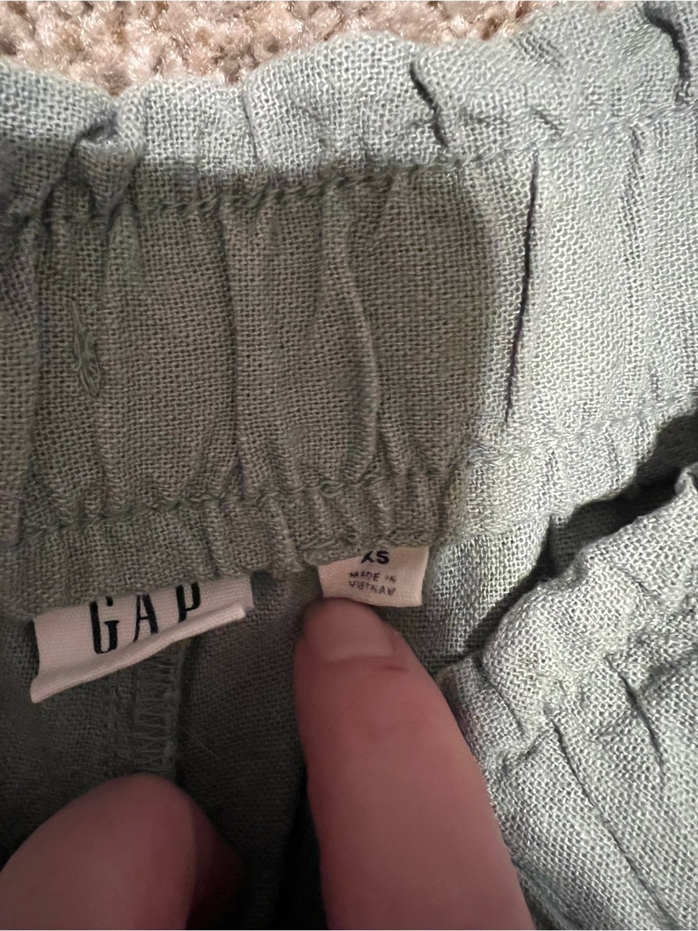 GAP Lightweight Linen blend Drawstring Shorts - Sage Size XS - Picture 4 of 5